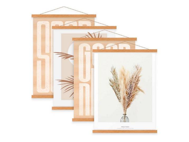 LuxusKollektion Bilderleiste Posterschiene Magnetisch A0 Posterrahmen Teakholz 84cm 4 Packungen, (4 St)