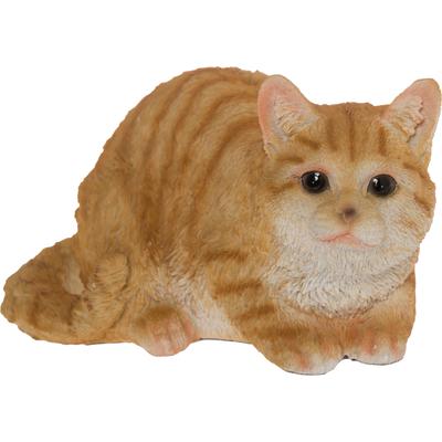 Dekofigur "Katze", gelb (gelb, weiß), B:32cm H:20,5cm T:17cm, Polyresin (Kunststein), MYFLAIR MÖBEL & ACCESSOIRES, Dekofiguren, gelb/weiß getigert, Wohnzimmer