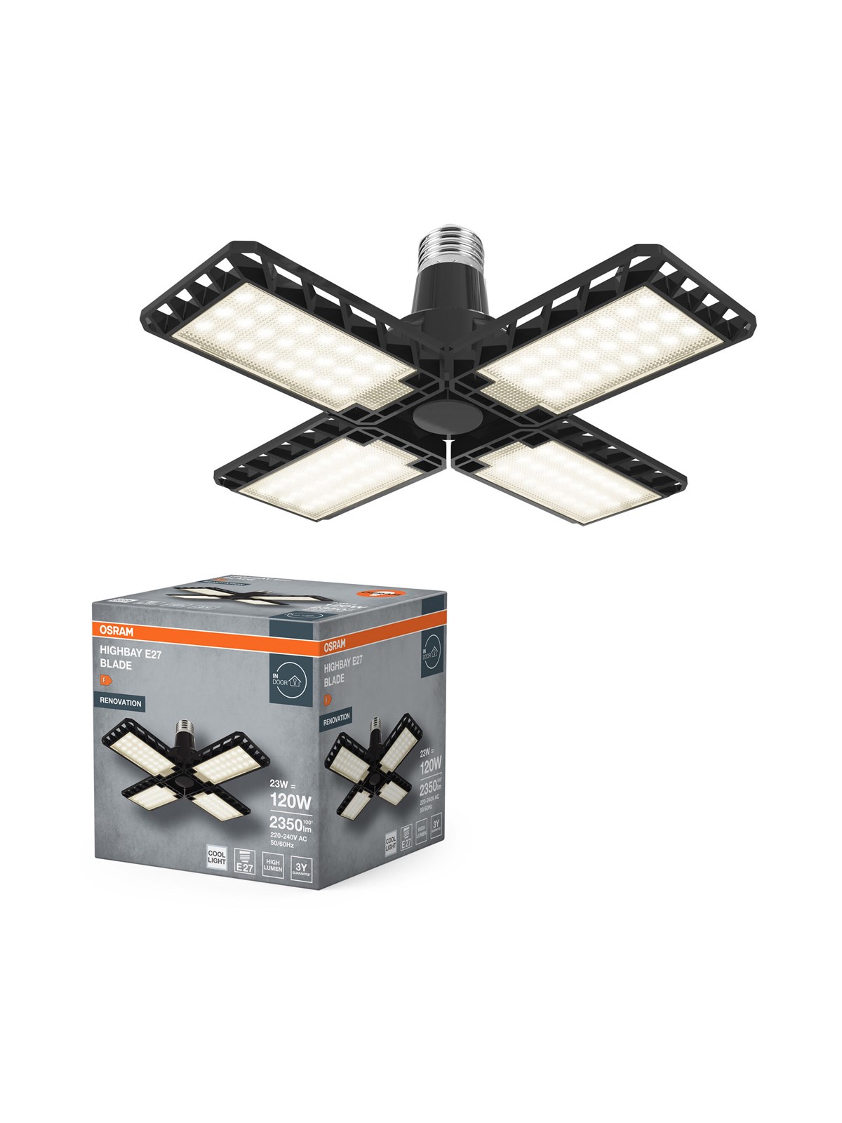 Osram LED-Lampe Floodlight High Bay 2100lm 24W/840 black E27
