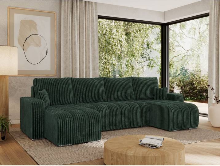 MKS MÖBEL Ecksofa KIRASSO U, Set, Bonellfedern, lose Kissen, Couch U-form, Ecksofa U-Form, Metallbeine, Bettkasten, Schlafsofa