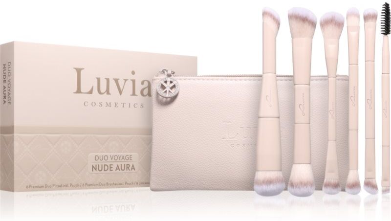 Luvia Cosmetics Duo Voyage kit de pinceaux avec étui Nude Aura