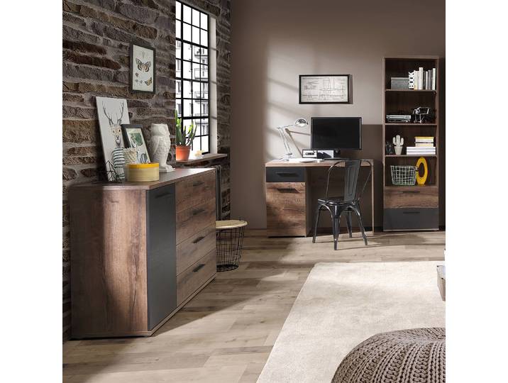 Kommode Jördis 125 x 83 x 41cm Schwarz/Braun