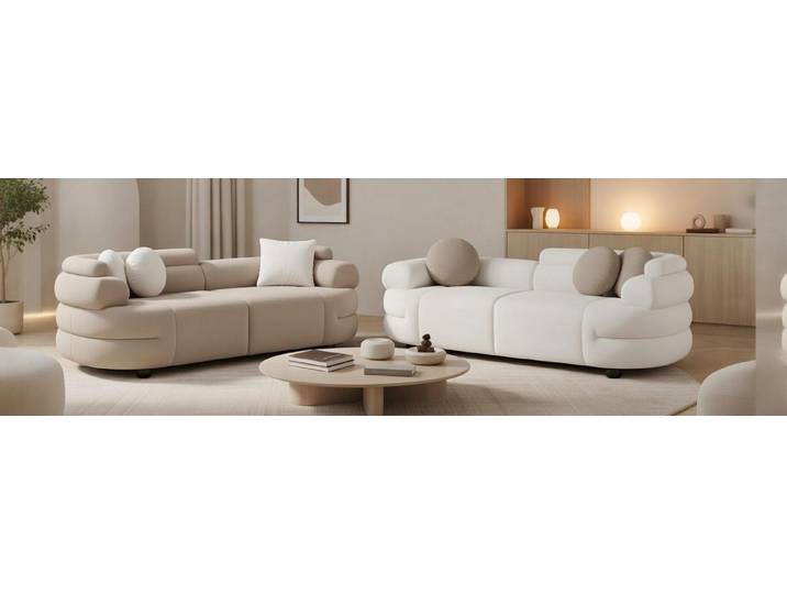 JVmoebel Polstergarnitur Luxuriöse weiße Sofas aus hochwertigem Material, (2-tlg)