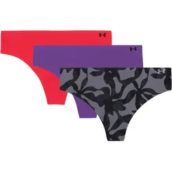 3er Pack UNDER ARMOUR Pure Stretch No-Show Print String Damen 523 - lavish L