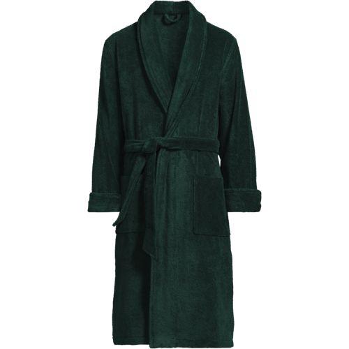 Bademantel aus türkischem Frottee für Herren, Herren, size: regular, Grün, Baumwolle, by Lands' End