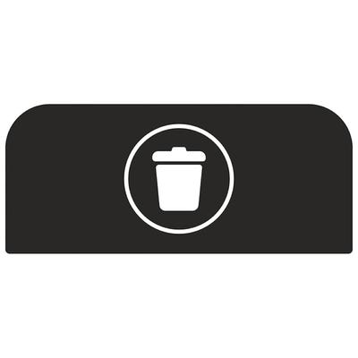 Hinweistafel aus verzinktem Stahl für Rubbermaid Recycling-Station Abfall | 57 Liter | Schwarz von PROREGAL