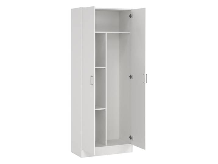 Armoire polyvalente à 2 portes effet bois blanc 73x37 cm