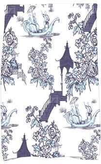 E by Design 18 x 30 inch China Old Floral Print Hand Towel
