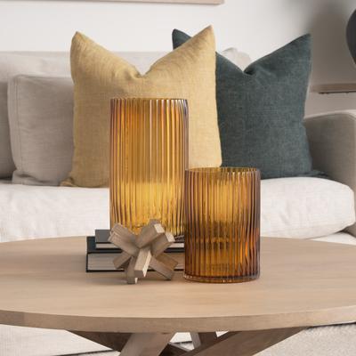 "Mercana Dawn Amber Glass Vase (8"")"