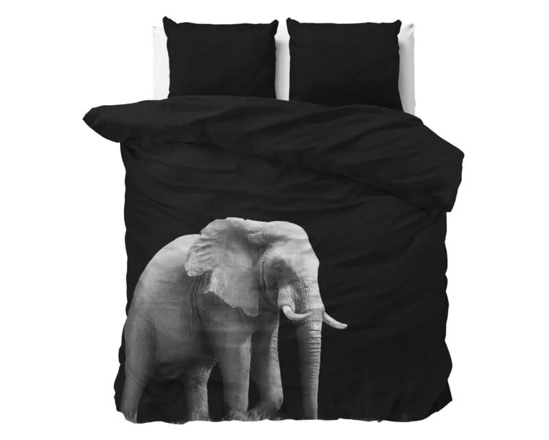 Sleeptime Elephant bedovertrek voor volwassenen zwart 200 x 220 cm