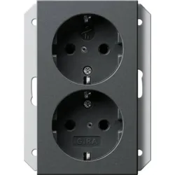 Gira Doppeldose SCHUKO 1-fach anthrazit 273128