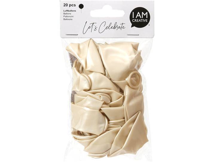 Luftballons I am creative creme Naturkautschuk H 19 cm 20 Stk