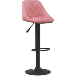 DELUKE Barhocker DUKE höhenverstellbar Rosa Samt | Barstühle drehbar Küchenhocker Thekenhocker für Küche Hausbar