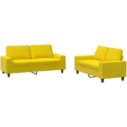 vidaXL 2-tlg. Sofagarnitur Hellgelb Stoff