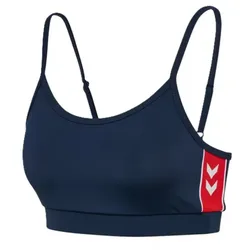 hummel Pulse Piping Light Support Sport-BH Damen - navy/rot/weiß