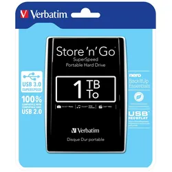 Verbatim Portables Festplattenlaufwerk Store 'n' Go USB 3.0, 1 TB, Schwarz
