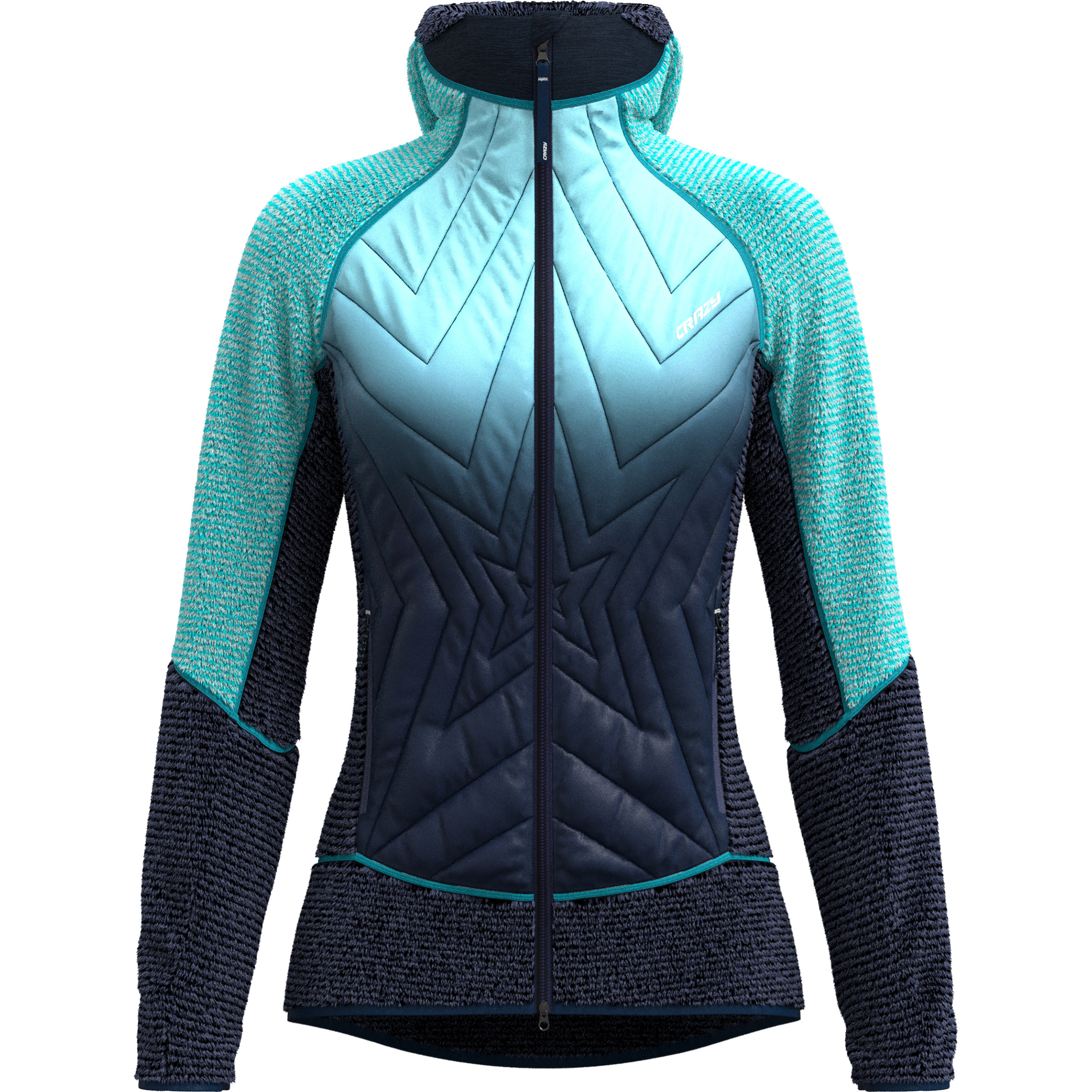 Crazy After Damen Isolationsjacke blau Größe S Trekking Wasserabweisend Wasserabweisend