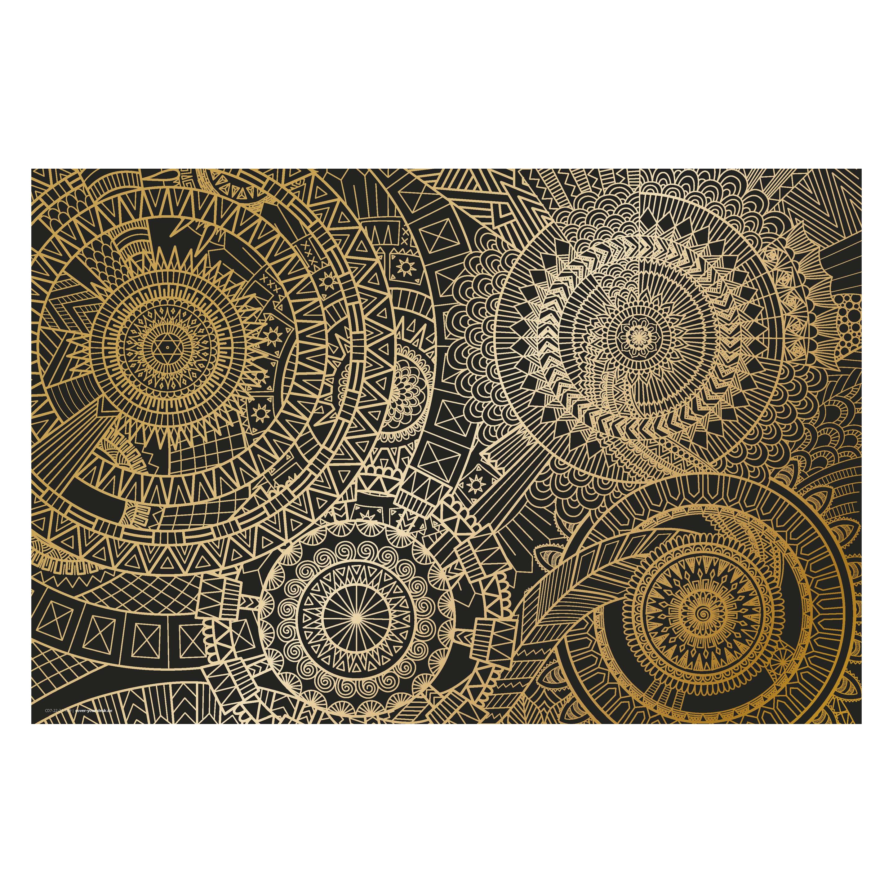 CoverYourDesk Schreibtischunterlage Mandala gold-schwarz (21557482)