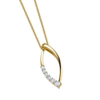 Kettenanhänger ADELIA´S "Anhänger aus 333 Gelbgold", gold, Schmuckanhänger, Damen, Gold, Kettenanhänger, mit Zirkonia
