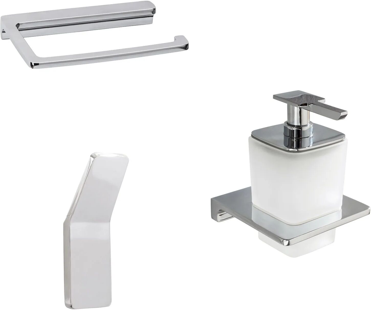 BADEDU SIRIUS Accessoire Set 3-teilig, Chrom, Handtuchhaken,...