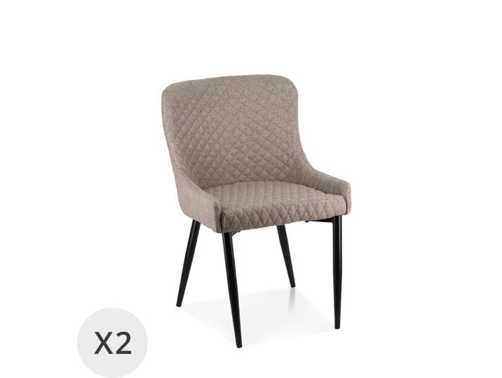 Set de 2 chaises gris taupe