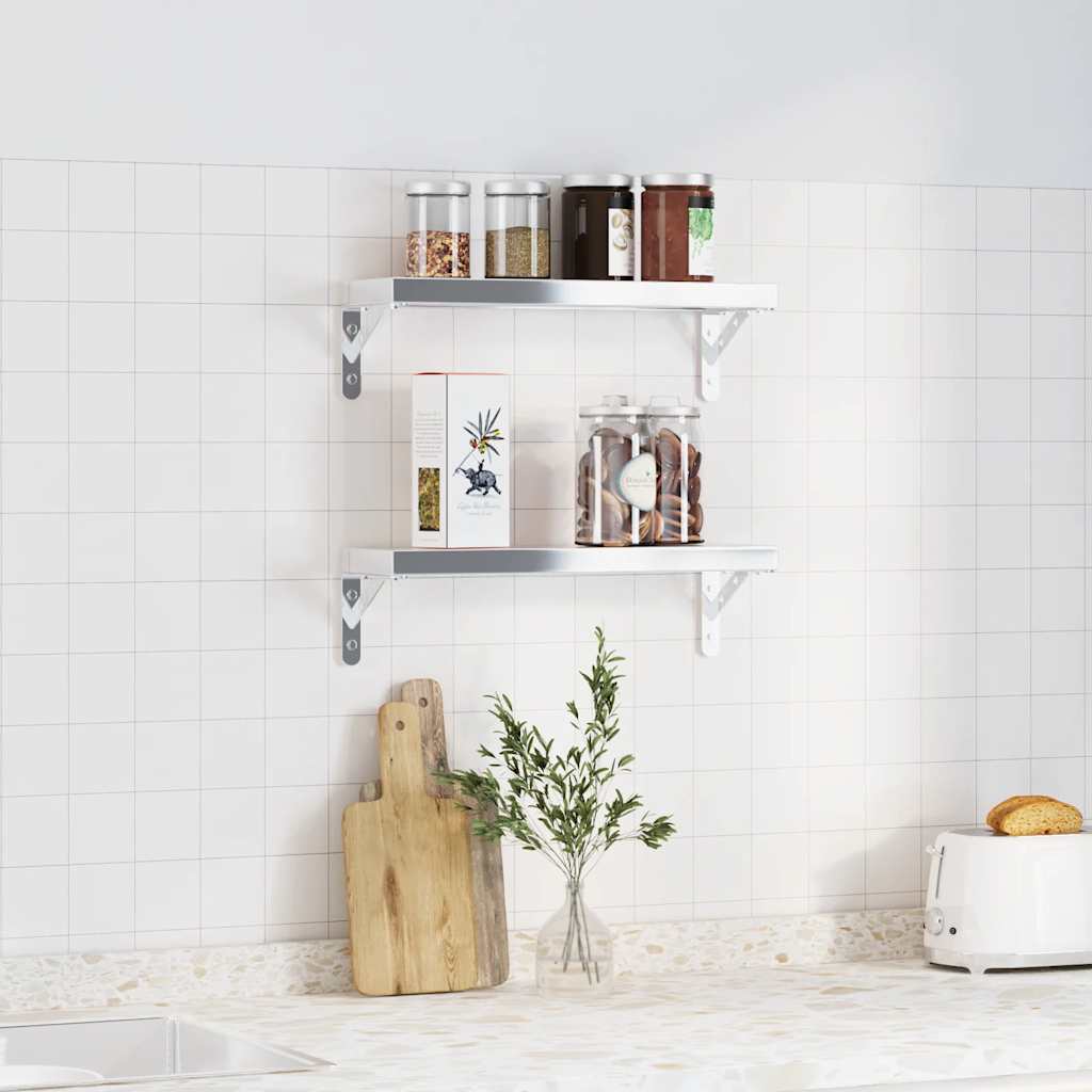 vidaXL Supports d'étagères 4pcs 15x2,5x11,5cm argenté acier inoxydable
