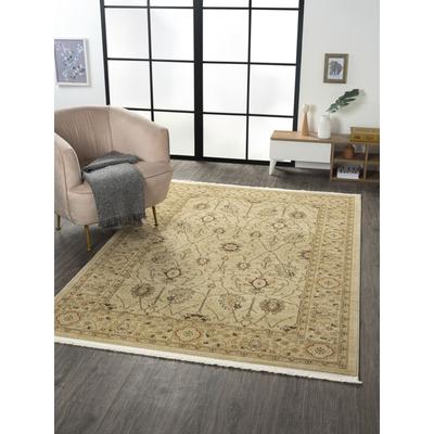 Teppich "Maryam 2", beige (cream, beige), B:160cm H:7,5mm L:230cm, Polypropylen (PP), MYFLAIR MÖBEL & ACCESSOIRES, Teppiche, Teppich, Kurzflor, Orient Optik, edler Glanz, mit Fransen, besonders weich