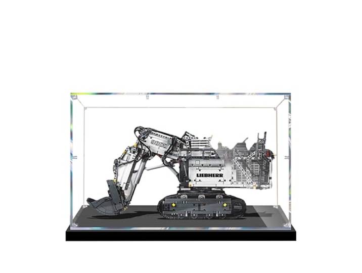 Acryl-Vitrine für Lego 42100 Liebherr R9800 Baggermodell, 3 mm staubdichte Schaukasten, Vitrine kompatibel mit Lego 42100 (Modell nicht im Lieferumfang enthalten) (transparent, 3 mm)