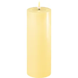 Deluxe Homeart LED Stumpenkerze Real Flame hellgelb, Ø7.5 x H20cm, hellgelb