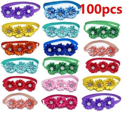 Uplifted Finds Elegant Triple Flower Pet Accessory Set 100 Pcs