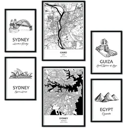 POSTER Set Mit 6 Von Ägypten Und Sidney Sammlung A3 & A4 Rahmenlos