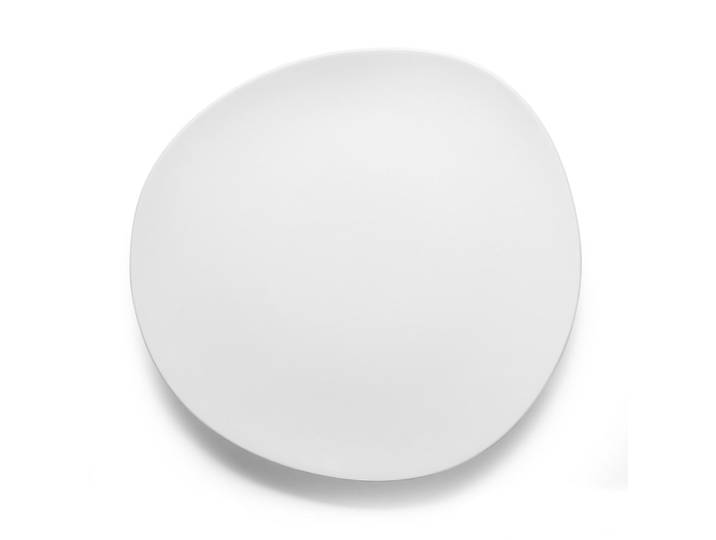 Assiette plate en porcelaine blanc