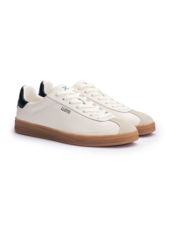 LLOYD Leder-Sneakers in Creme/ Dunkelblau - 46