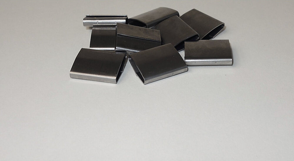 kaiserkraft Verschlusshülsen, für pneumatische Umreifung, für Stahlband, Breite 16 mm, VE 2000 Stk