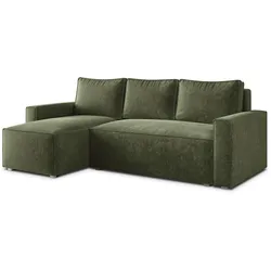 ECKSOFA POTARO LM Grün Chenille mit Schlaffunktion