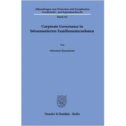 Kunzmann:Corporate Governance in börsen, Fachbücher von Sebastian Kunzmann