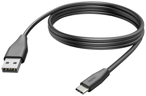 Hama USB-Ladekabel USB 2.0 USB-A Stecker, USB-C Stecker 3.00 m Schwarz 00201597