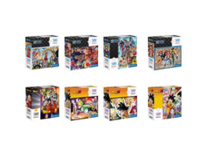 CLEMENTONI Coffret puzzle Dragon Ball ou One Piece, 500 pièces