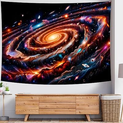 Spiralgalaxie-Wirbel-Universum-Wandteppich, Nebel, Weltraum, leuchtendes goldenes Zentrum, kosmische Schluchten – filmreife Kunst für Wohnzimmer, Schlafzimmer, Studentenwohnheim, Büro, Dekoration,