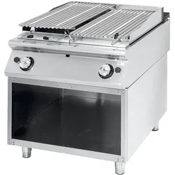 Virtus Gas-Lavasteingrill, Kochzone in Edelstahl, Fleisch/Fisch (VS7080GRL)