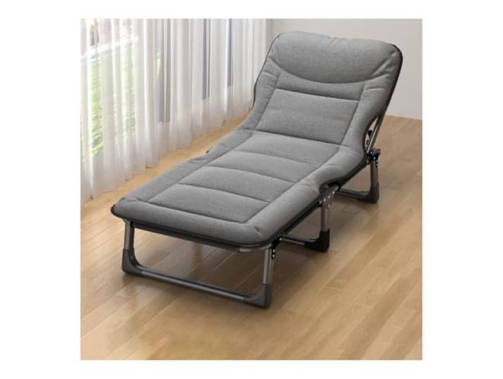 GRRICEPL Schlafsessel, Klappsessel, Kompaktes Schlafsofa Verstellbare Rückenlehne, für Kleine Räume, Büro, Studentenwohnheim, Bequem, Gemütlich, Umwandelbar(Hellgrau)