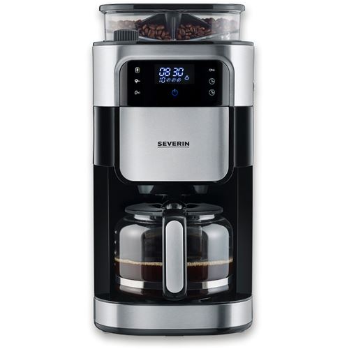 Severin KA4813 Filterkaffeemaschine mit Mahlwerk, schwarz/edelstahl