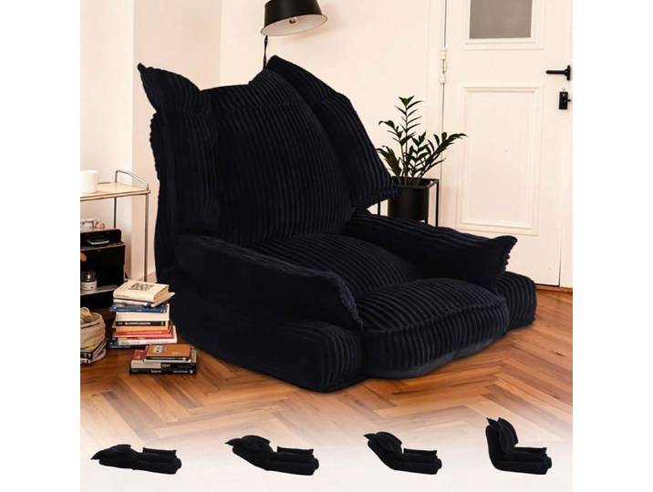 VERCART fauteuil de sol Chaise de sol avec dossier fauteuil de relaxation réglable en 5 positions fauteuil de lecture