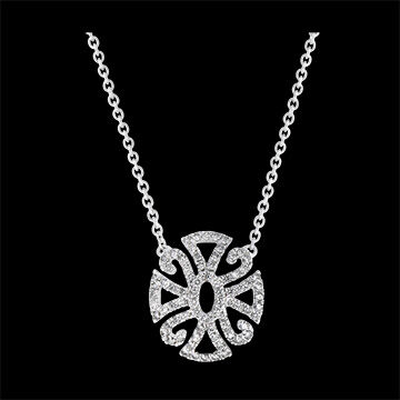 Edenly Halskette Schicksal - Arabesque Variation - 18 Karat WeiÃŸgold und Diama