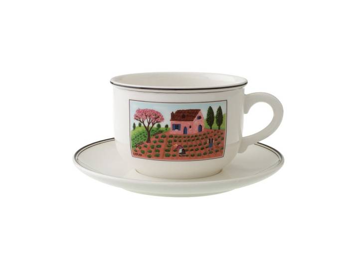 CAPPUCCINOTASSE MIT UNTERTASSE Design Naif bunt 330 ml