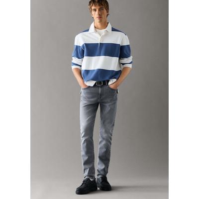 Skinny-fit-Jeans PEPE JEANS "skinny fit jeans SKINNY JEANS FINSBURY", Herren, Gr. 33, Länge 34, used granite grau, 92% Baumwolle, 6% Polyester, 2% Elasthan, Jeans