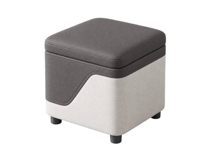 WSJJXS Sitzhocker mit Stauraum Gepolsterte Sitzfläche Versteckfach Multifunktionaler Sitz, verstecktes Fach, rutschfeste Füße, Holzrahmen(Style D)
