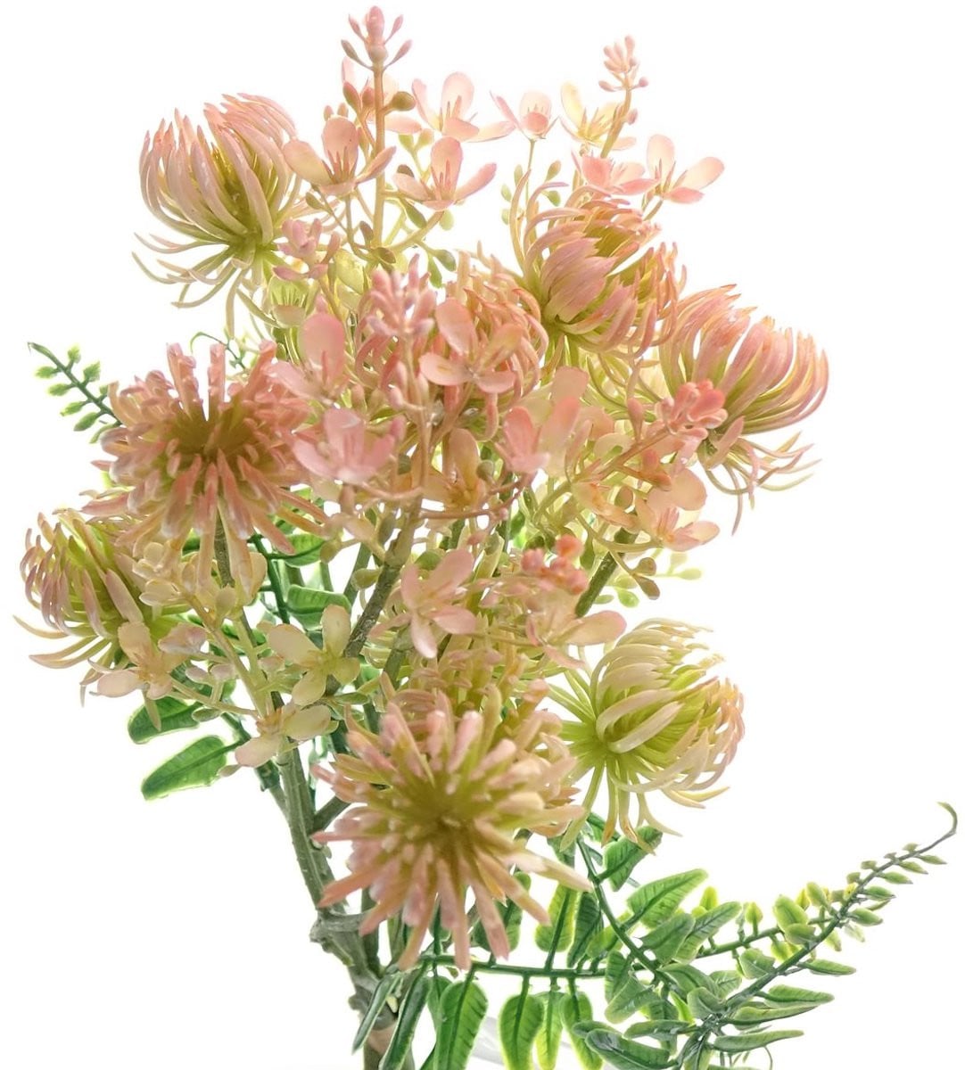 Deko Florale Protea Kunstbloemen, Zalmroze en Crème, 3 stuks, 40 cm