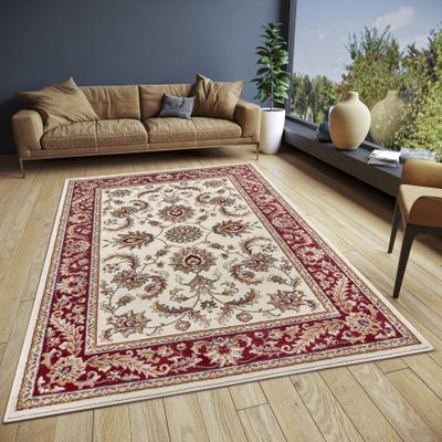 Teppich HANSE HOME "Reni", rot (creme,rot), B:57cm H:8mm L:90cm, Jute, Polyester, Polypropylen (PP), Teppiche, Teppich, Läufer, Orientalisch, Kurzflor, Wohnzimmer, Schlafzimmer, Esszimmer