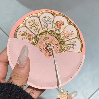 Inspire Curations Water Hibiscus Vintage Handheld Makeup Mirror twelve Flowers